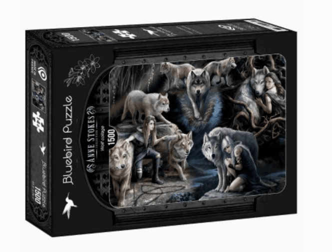Hovedbilde Bluebird Puzzle – Anne Stokes: Wolf Collage ...