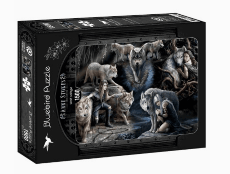 Bluebird Puzzle – Anne Stokes: Wolf Collage 1500 brikker